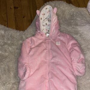 Carter's Pink Fleece Baby Footie